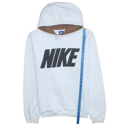 Nike Men's White Pullover Hoodie M Graphic Logo Fleece Sweatshirt - Image 2