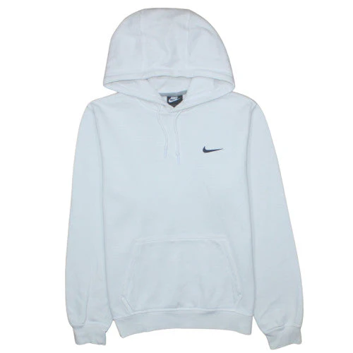 Nike Men's White Pullover Hoodie M Logo Fleece Sweatshirt