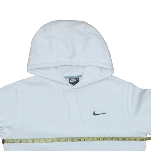 Nike Men's White Pullover Hoodie M Logo Fleece Sweatshirt - Image 2