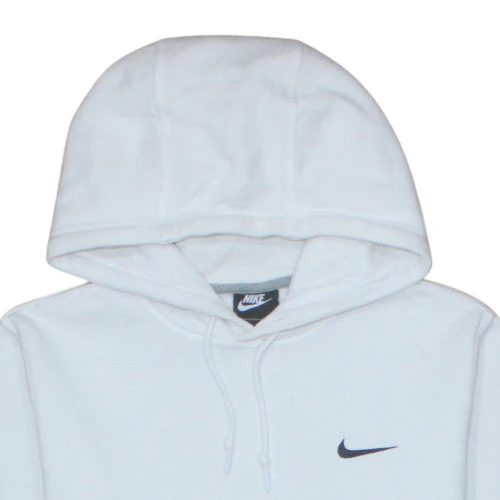 Nike Men's White Pullover Hoodie M Logo Fleece Sweatshirt - Image 7