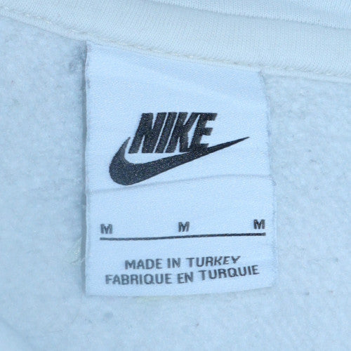 Nike Men's White Pullover Hoodie M Regular Fit Graphic Sportswear - Image 5