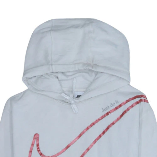 Nike Men's White Pullover Hoodie M Regular Fit Graphic Sportswear - Image 8