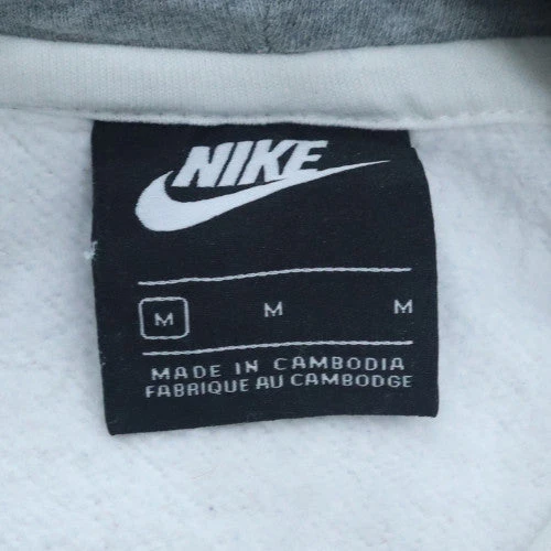 Nike Men's White Pullover Hoodie M Sports Graphic Fleece Sweatshirt - Image 5