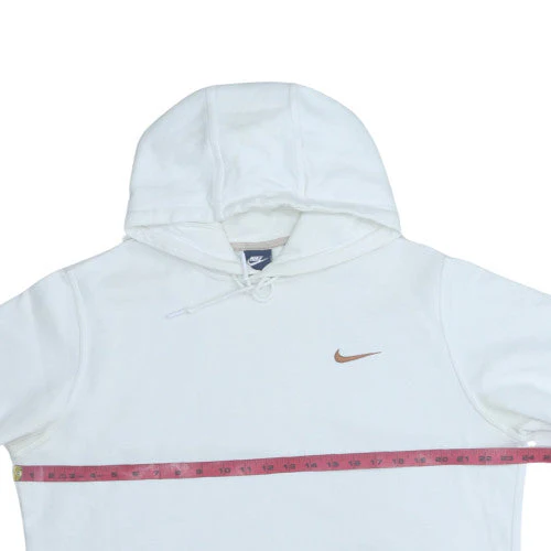 Nike Men's White Pullover Hoodie Size L Cotton Blend Sweatshirt - Image 3