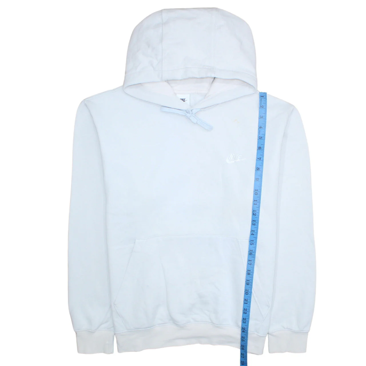 Nike Men's White Pullover Hoodie Size L Fleece Sweatshirt - Image 3