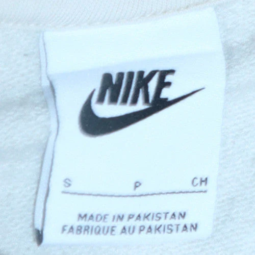 Nike Mens White Pullover Hoodie Small Regular Fit Sports Style - Image 6