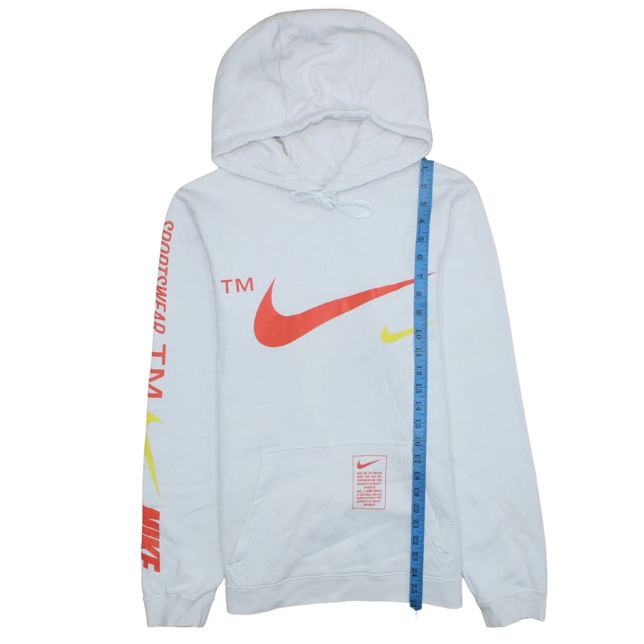 Nike Men's White Pullover Hoodie Small Sportswear Logo Fleece - Image 2