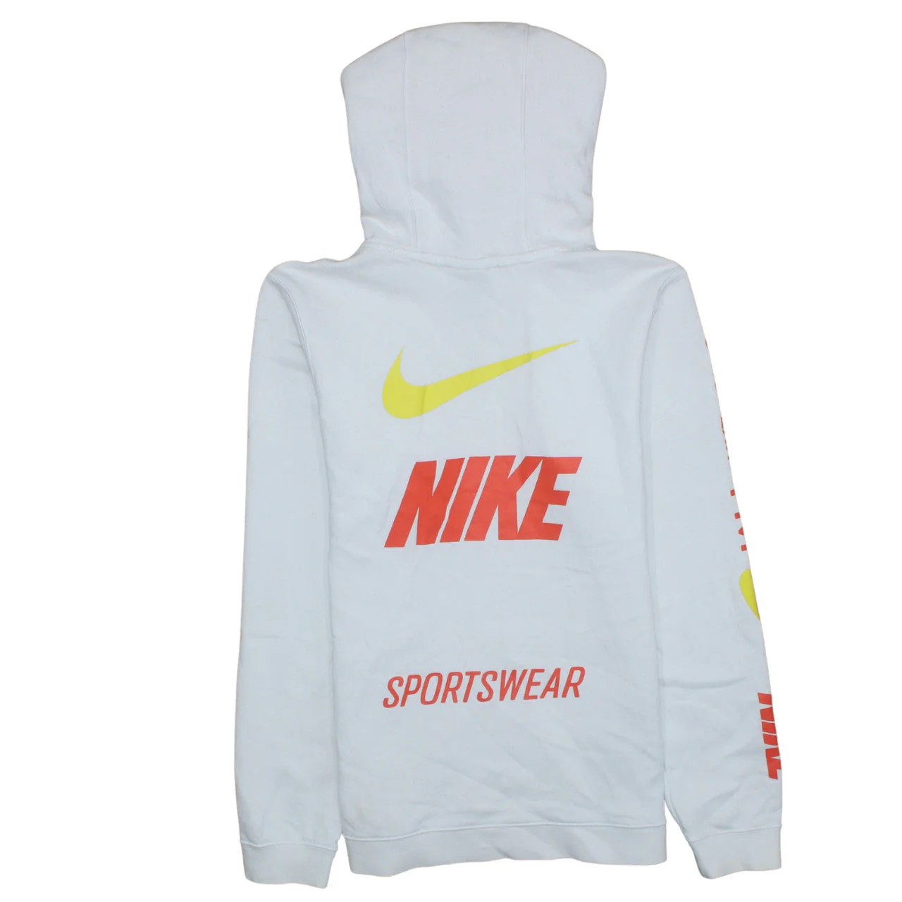 Nike Men's White Pullover Hoodie Small Sportswear Logo Fleece - Image 4