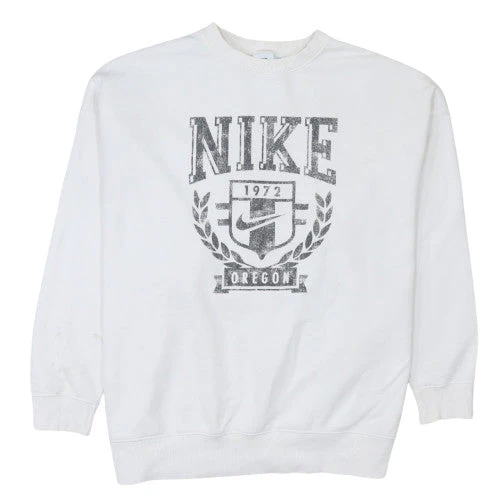 Nike Men's White Pullover Sweatshirt S Crew Neck Graphic Retro