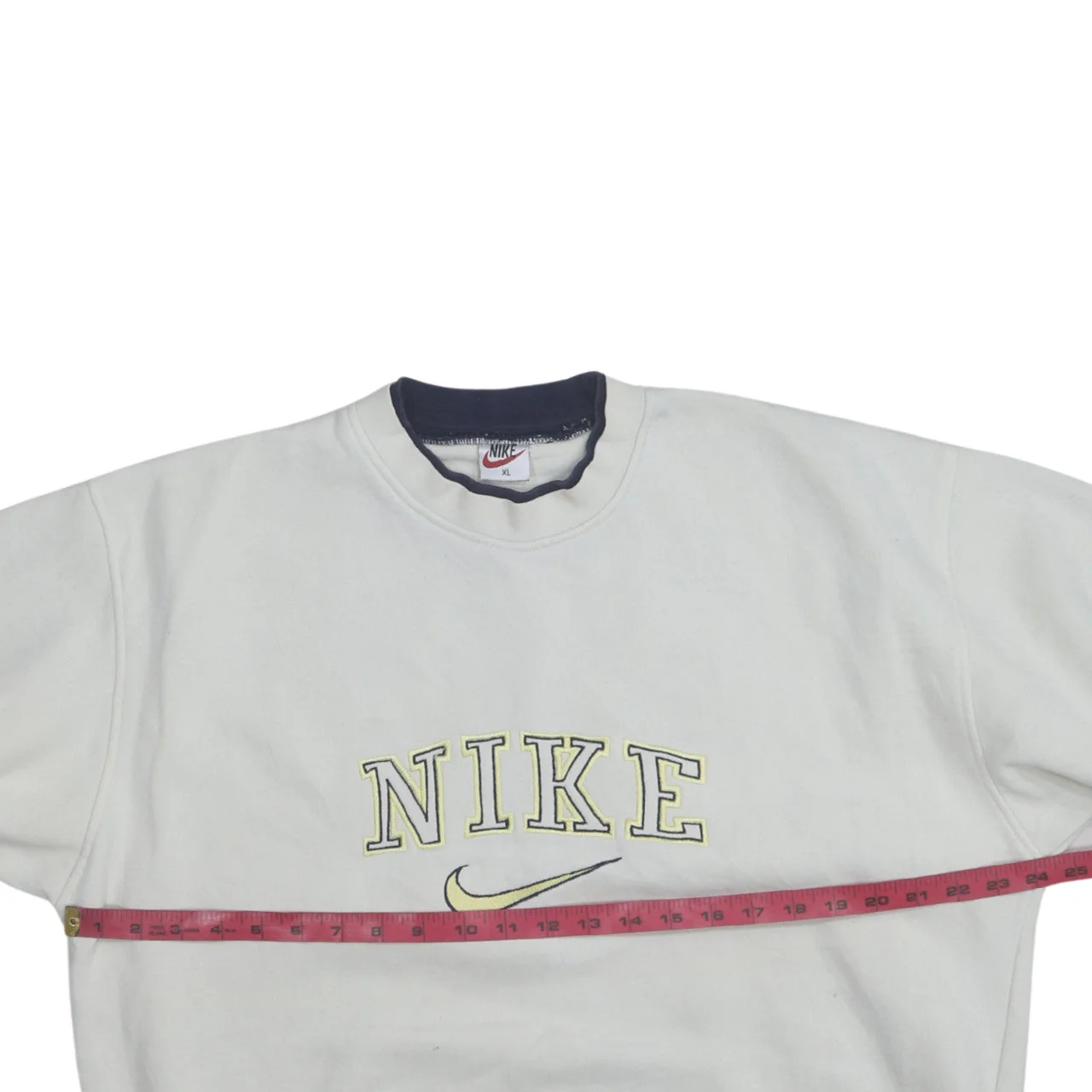 Nike Mens White XL Crew Neck Embroidered Logo Sweatshirt - Image 2