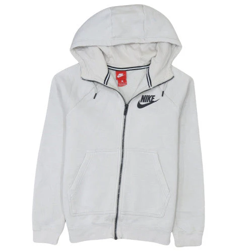 Nike Men's White XS Full Zip Hoodie Sweatshirt with Logo