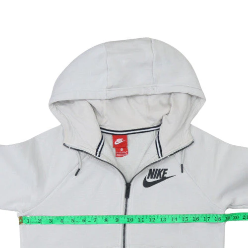 Nike Men's White XS Full Zip Hoodie Sweatshirt with Logo - Image 2