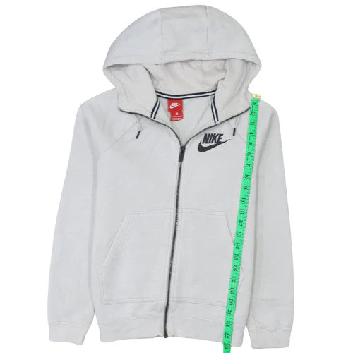 Nike Men's White XS Full Zip Hoodie Sweatshirt with Logo - Image 3