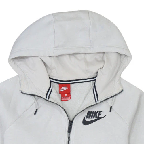 Nike Men's White XS Full Zip Hoodie Sweatshirt with Logo - Image 7