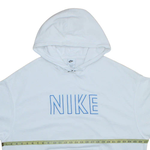 Nike Men's White XS Pullover Hoodie with Blue Logo - Image 2