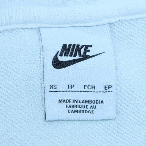 Nike Men's White XS Pullover Hoodie with Blue Logo - Image 5