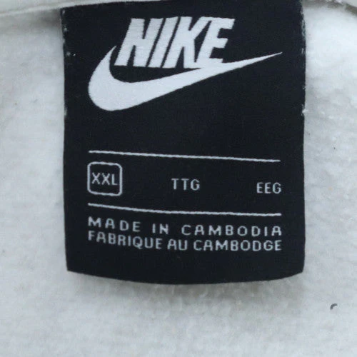 Nike Mens White XXL Pullover Hoodie with Logo Graphic Print - Image 5