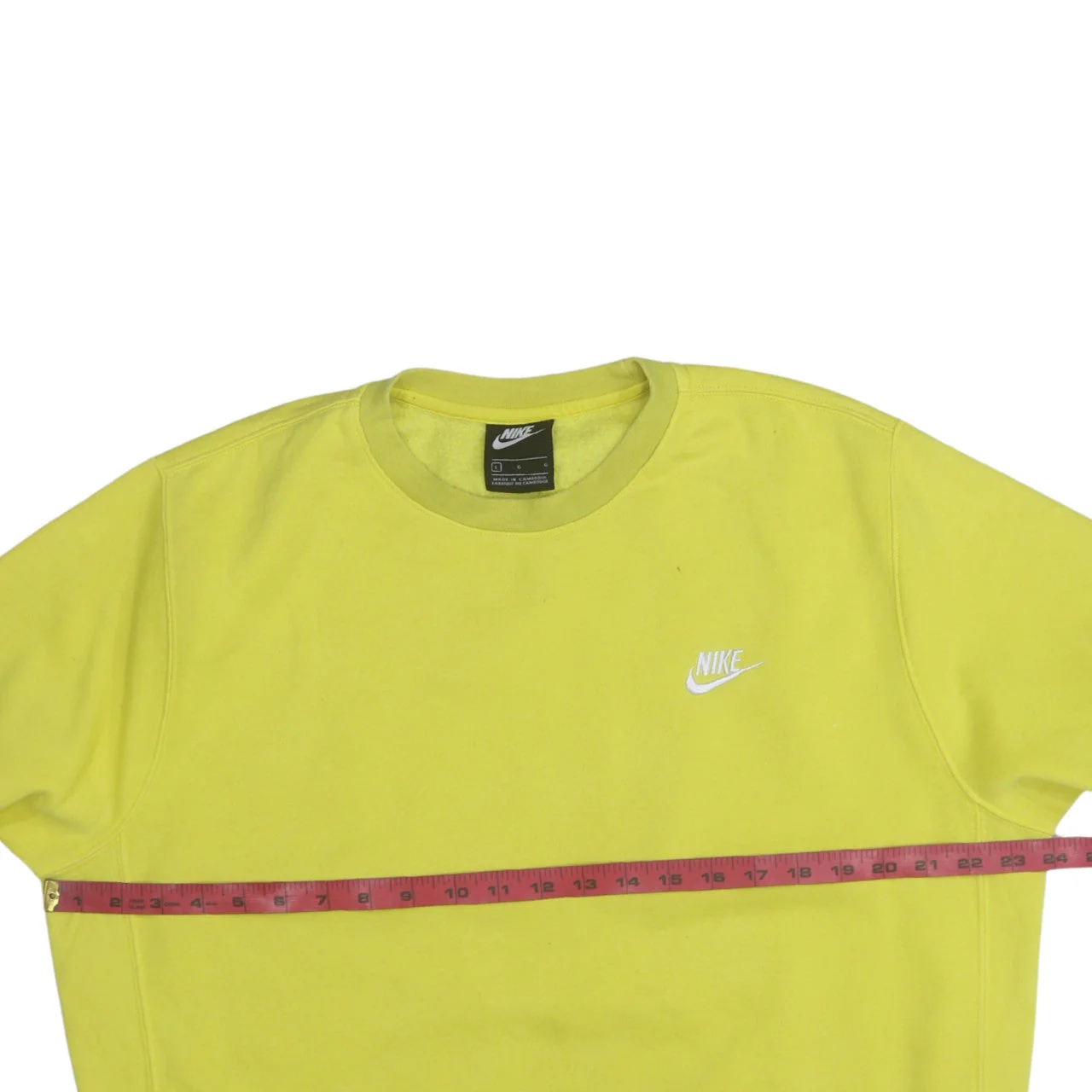 Nike Mens Yellow Crew Neck Pullover Sweatshirt Size L - Image 2