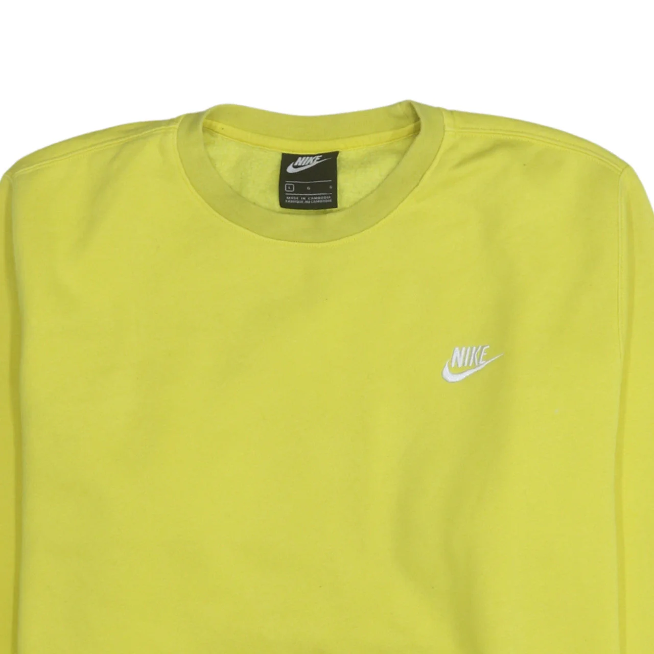 Nike Mens Yellow Crew Neck Pullover Sweatshirt Size L - Image 7