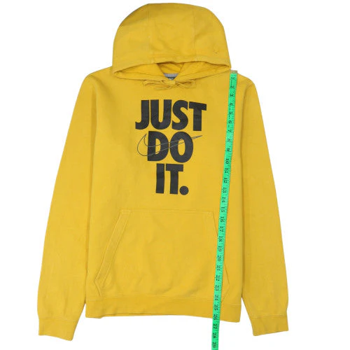 Nike Men's Yellow Just Do It Pullover Hoodie M Sportswear - Image 2