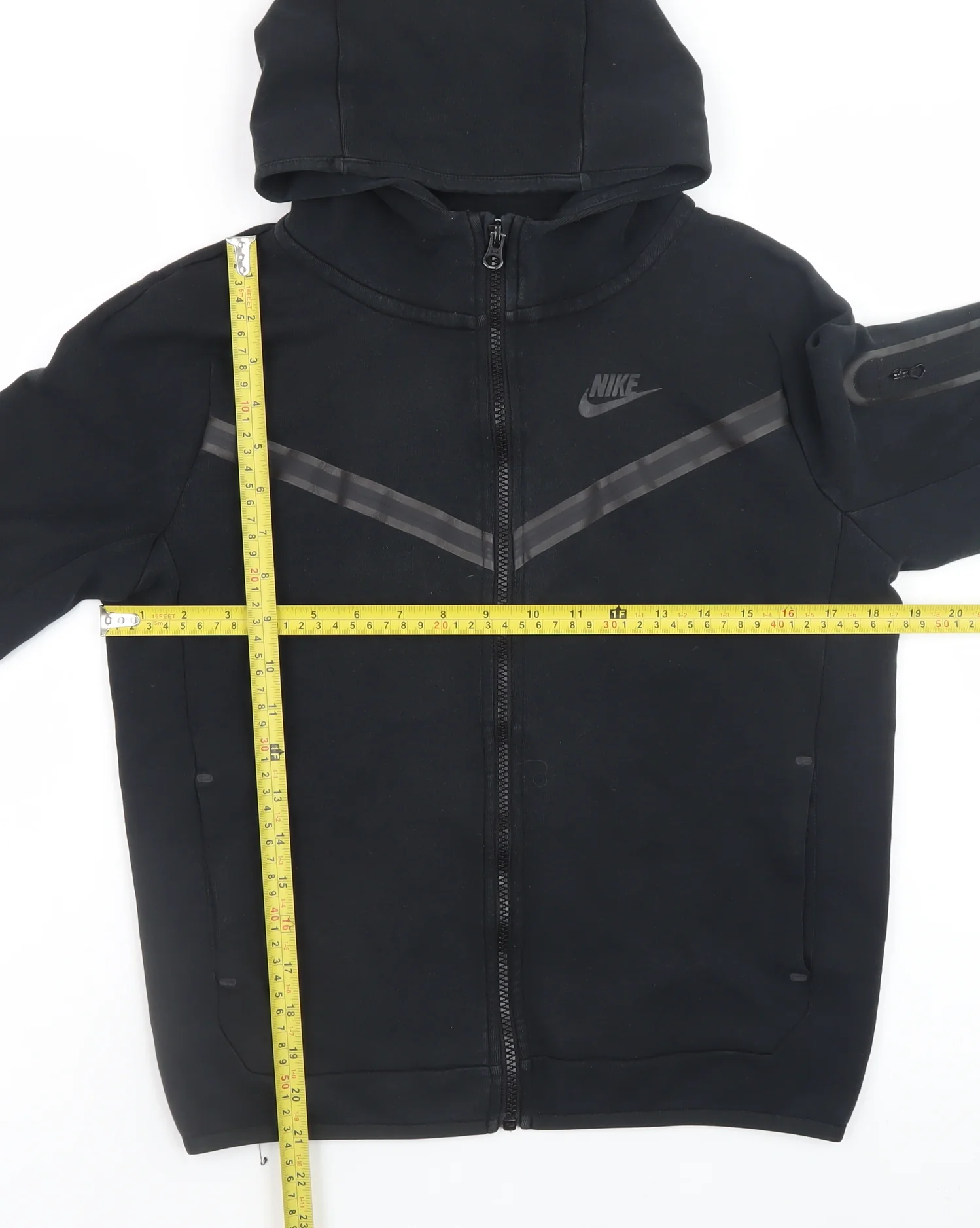 Nike Teens Black Full Zip Hoodie L Fleece Sportswear - Image 2