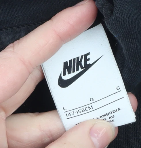Nike Teens Black Full Zip Hoodie L Fleece Sportswear - Image 4