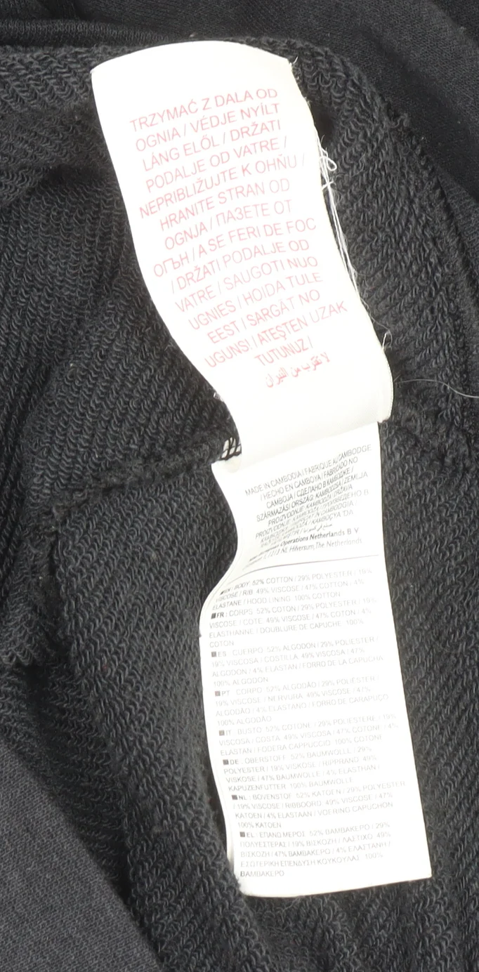 Nike Teens Black Full Zip Hoodie XL 13-15Y Cotton Blend Sportswear - Image 4