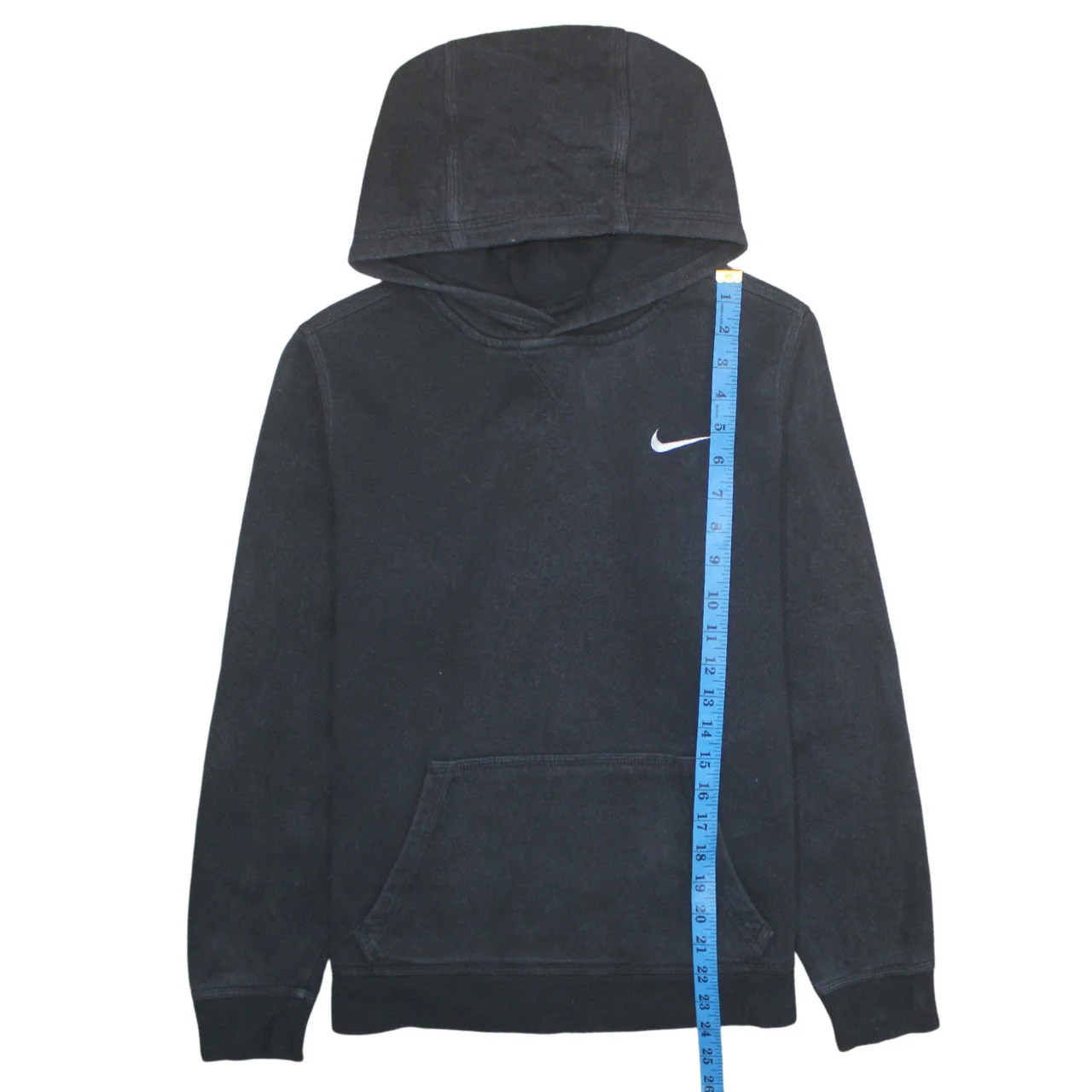 Nike Teens Black XL Pullover Hoodie with Logo Pocket Sportswear - Image 2