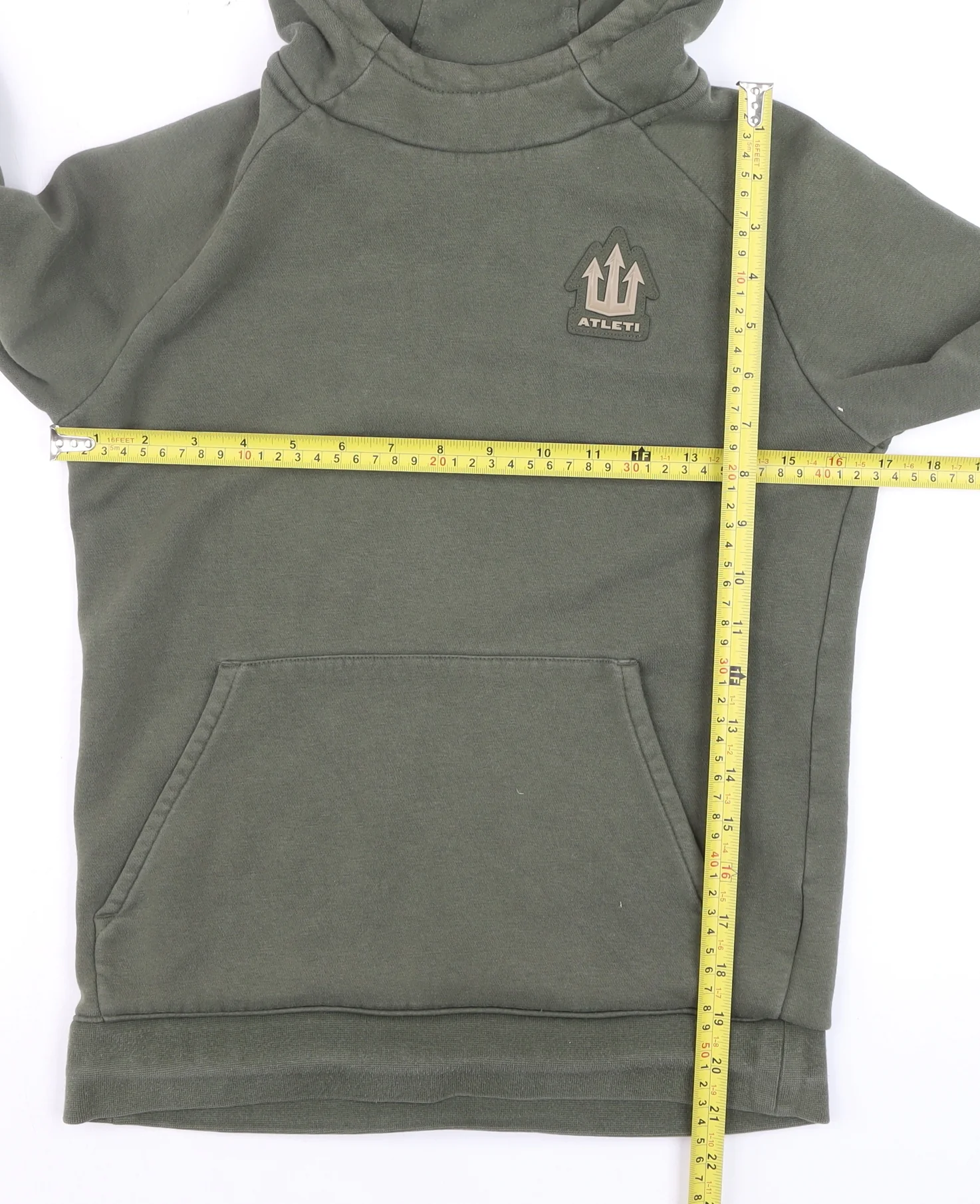 Nike Teens Green Pullover Hoodie M Sports Fleece Sweatshirt - Image 2