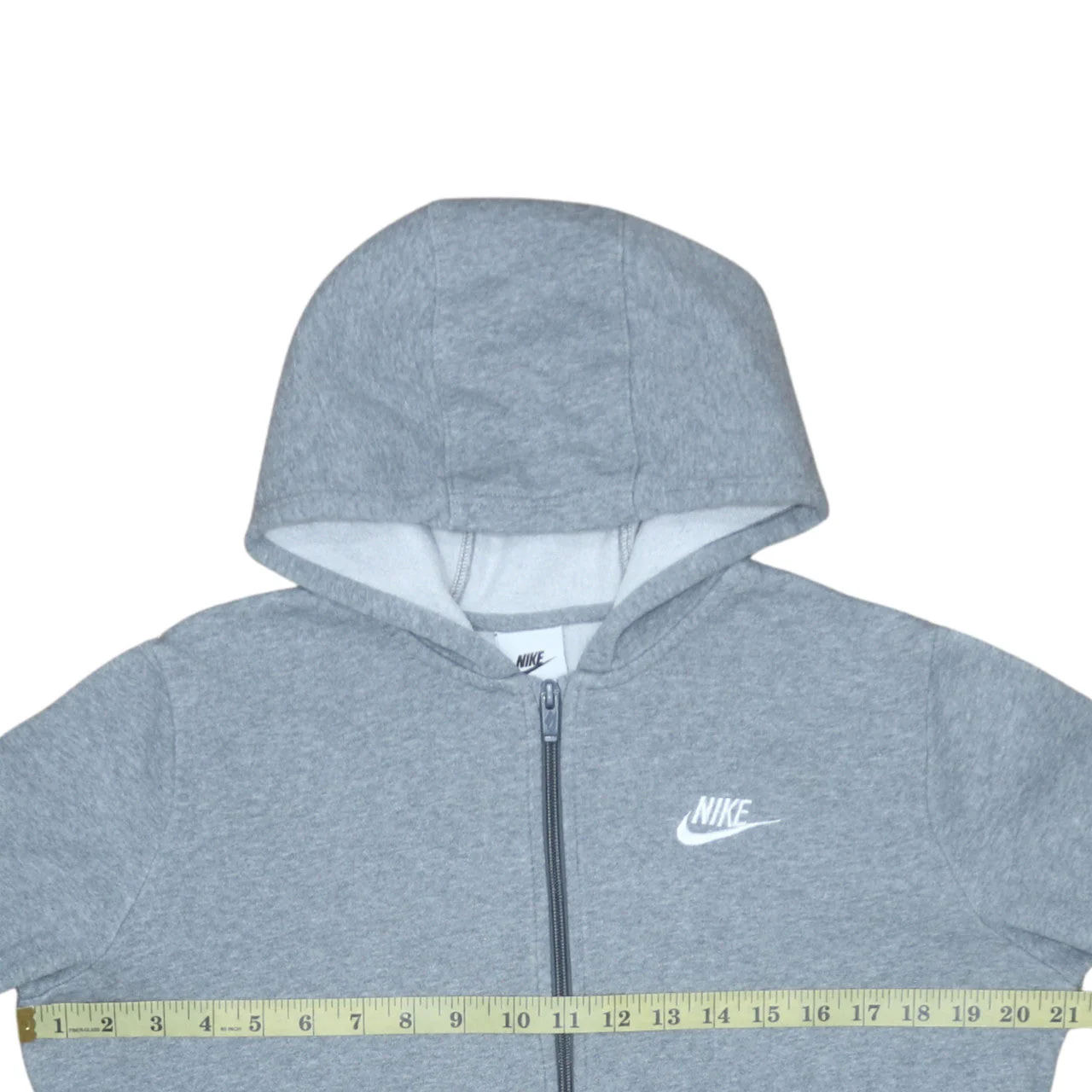 Nike Teens Grey Full Zip Hoodie XL Regular Fit Fleece - Image 3