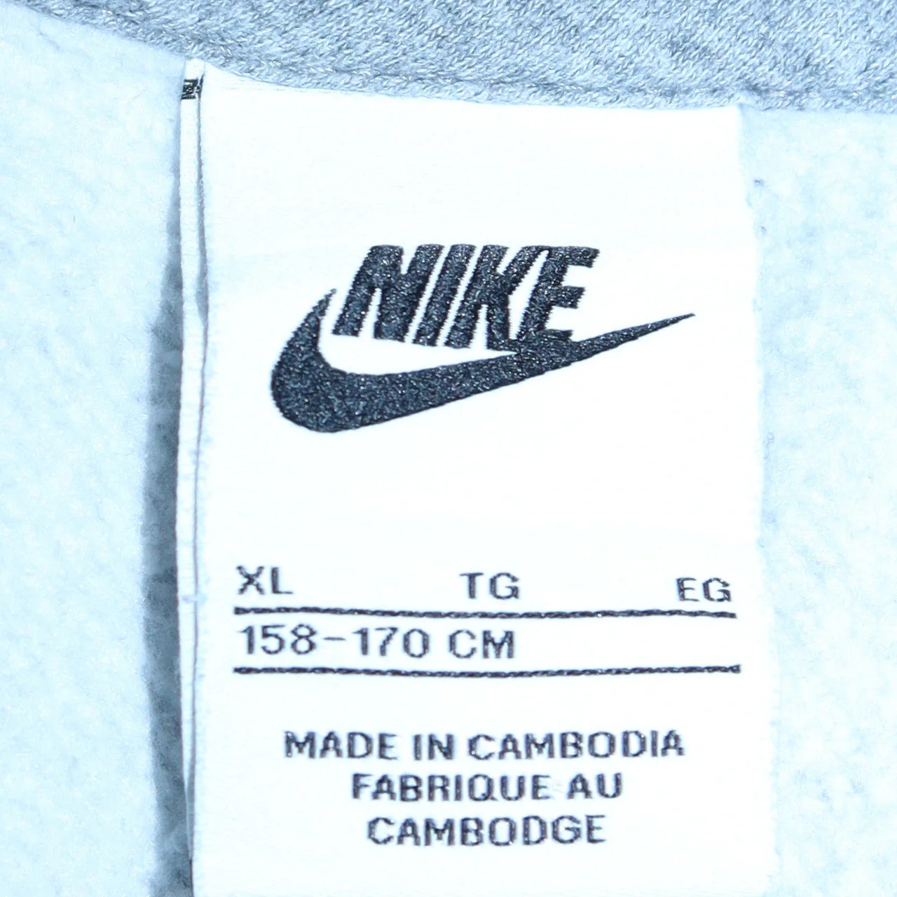 Nike Teens Grey Full Zip Hoodie XL Regular Fit Fleece - Image 6