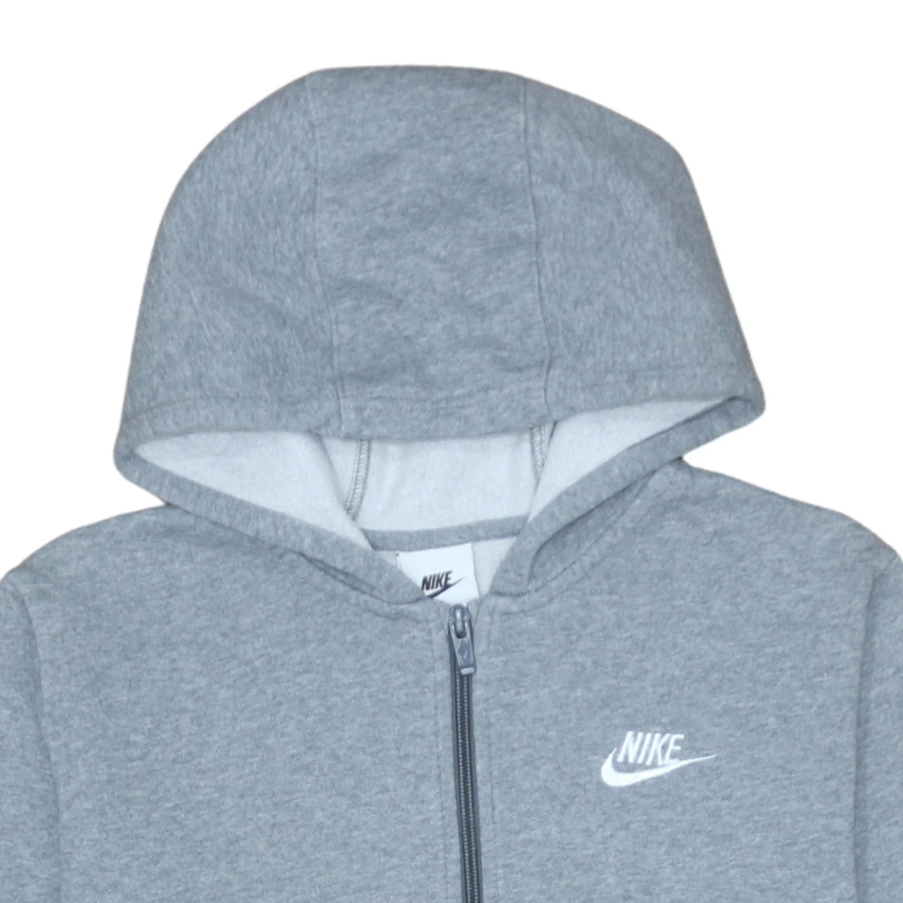 Nike Teens Grey Full Zip Hoodie XL Regular Fit Fleece - Image 7