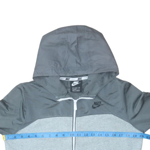 Nike Teens Grey Full Zip Hoodie XL Sportswear Fleece - Image 3