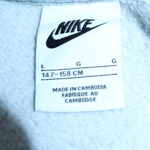 Nike Teens Grey Pullover Sweatshirt L Crew Neck Sports Fleece - Image 5