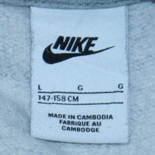 Nike Teens Grey Pullover Sweatshirt L Logo Sportswear - Image 5