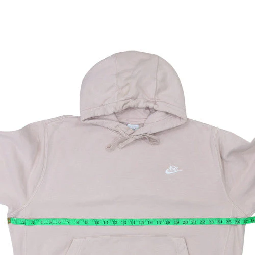 Nike Women Beige Pullover Hoodie L Fleece Lined Casual Sportswear - Image 2