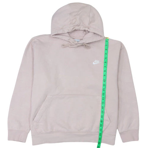 Nike Women Beige Pullover Hoodie L Fleece Lined Casual Sportswear - Image 3