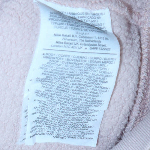 Nike Women Beige Pullover Hoodie L Fleece Lined Casual Sportswear - Image 6