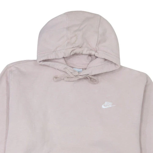 Nike Women Beige Pullover Hoodie L Fleece Lined Casual Sportswear - Image 7