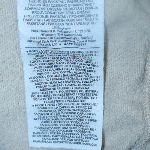 Nike Women Beige Pullover Hoodie M Hooded Logo Sweatshirt - Image 6
