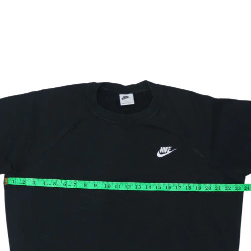 Nike Women Black Crew Neck Pullover Sweatshirt L Cotton Blend Logo - Image 2