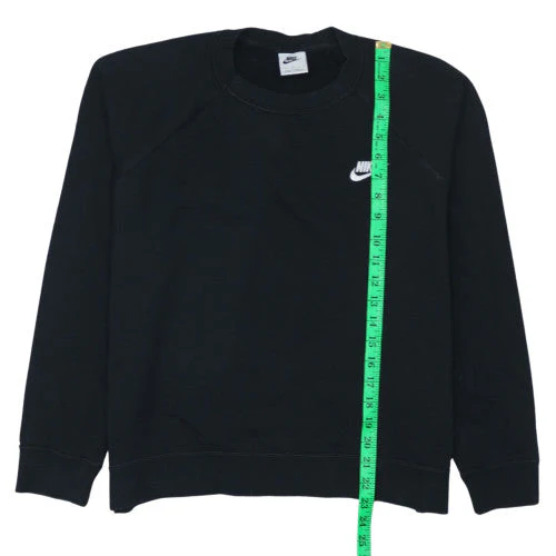 Nike Women Black Crew Neck Pullover Sweatshirt L Cotton Blend Logo - Image 3
