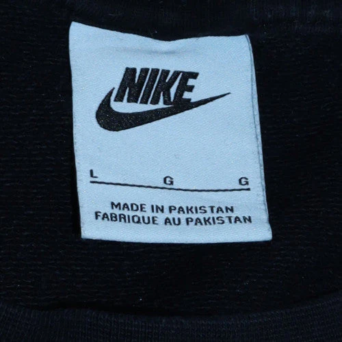 Nike Women Black Crew Neck Pullover Sweatshirt L Cotton Blend Logo - Image 5