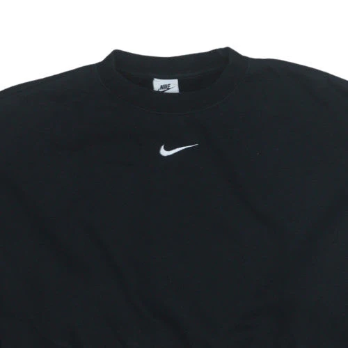 Nike Women Black Cropped Pullover Sweatshirt S Cotton Blend - Image 8