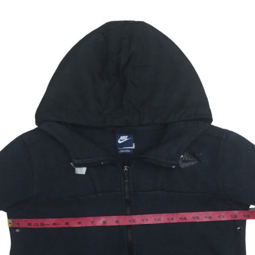 Nike Women Black Full Zip Hoodie Cotton Blend Size M - Image 2
