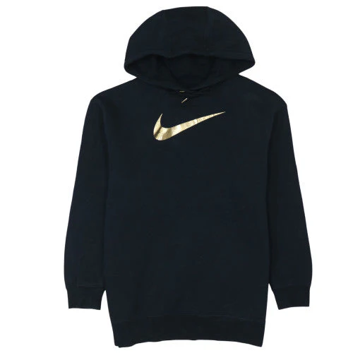 Nike Women Black Gold Logo Pullover Hoodie XS