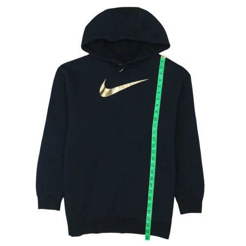Nike Women Black Gold Logo Pullover Hoodie XS - Image 2