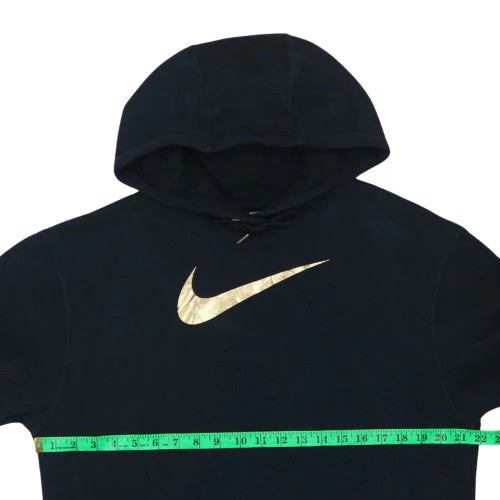 Nike Women Black Gold Logo Pullover Hoodie XS - Image 3