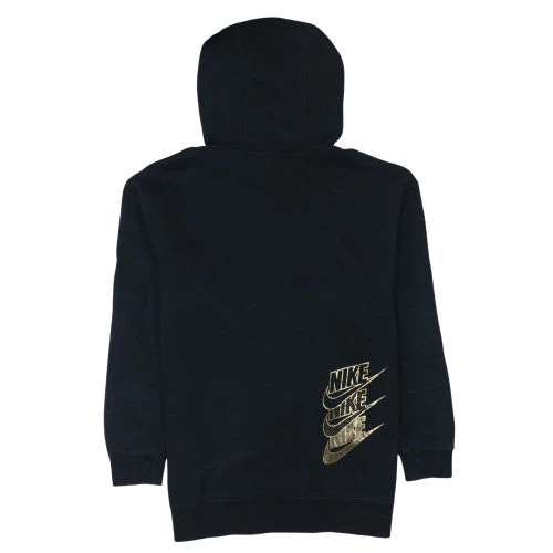 Nike Women Black Gold Logo Pullover Hoodie XS - Image 4