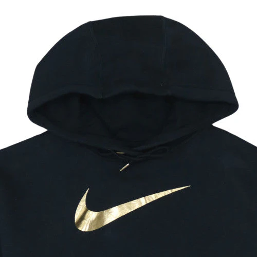 Nike Women Black Gold Logo Pullover Hoodie XS - Image 8